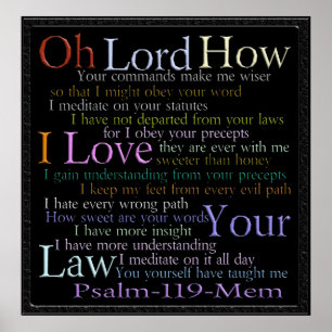 Psalm 119 Mem Stone Tablette Poster