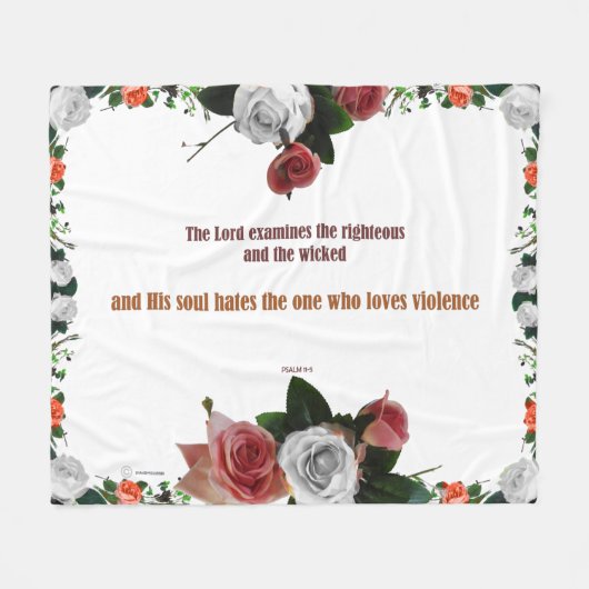 Psalm 11:5, Keine Gewalt Fleecedecke (Vorderseite (Horizontal))