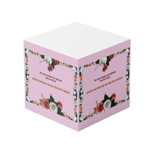 Psalm 11:5, Keine Gewalt Würfel (Vorderseite Schrägansicht)