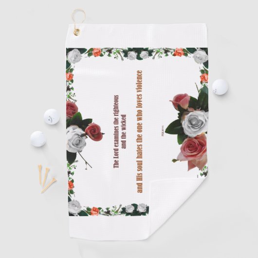 Psalm 11:5, No Violence Golfhandtuch (Insitu)