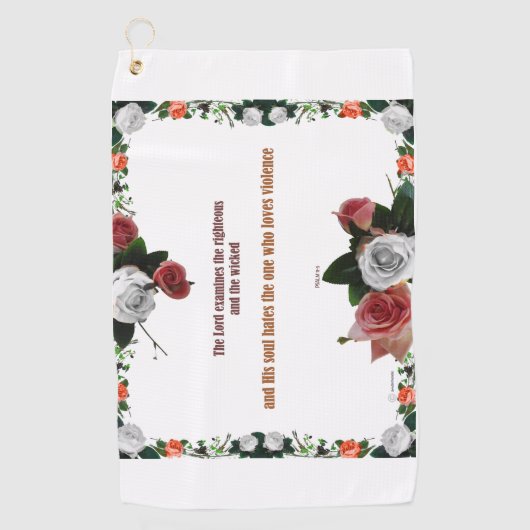 Psalm 11:5, No Violence Golfhandtuch (Vorderseite)