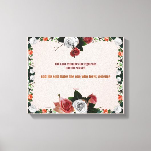 Psalm 11:5, No Violence Leinwanddruck (Vorderseite)