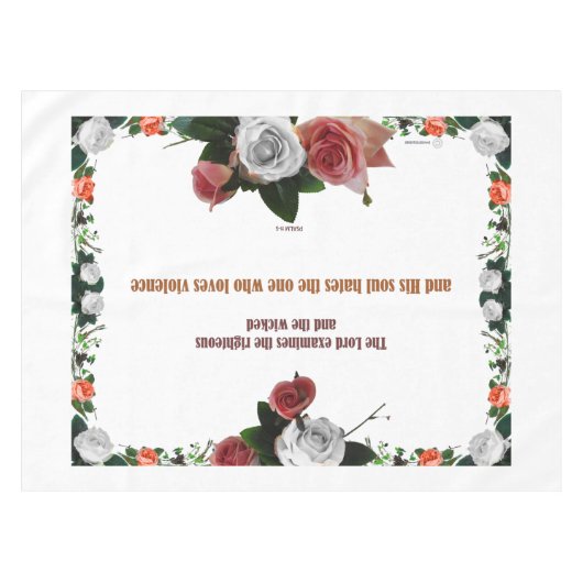 Psalm 11:5, No Violence Tischdecke (Vorderseite (Horizontal))