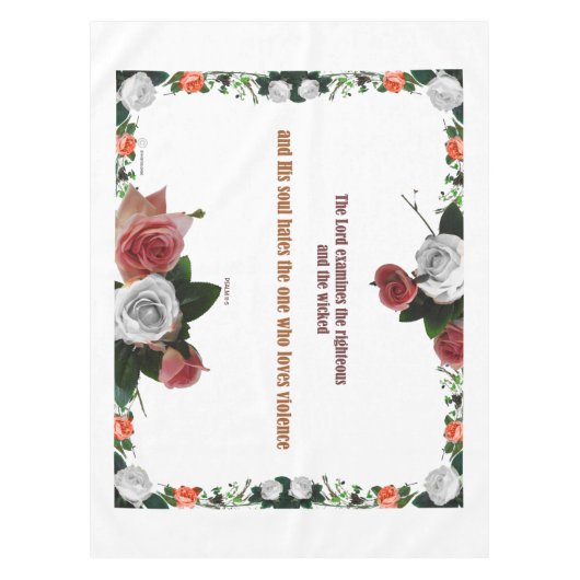 Psalm 11:5, No Violence Tischdecke (Vorderseite)