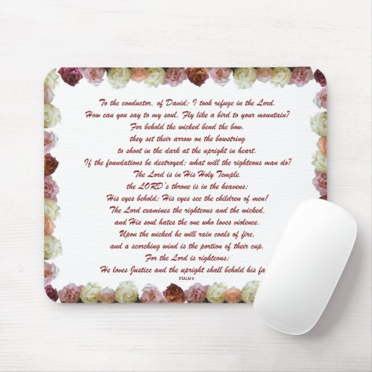 Psalm 11 Bibelkunst - Vertrauen in den Herrn Mousepad (Mit Mouse)