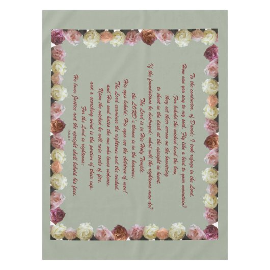 Psalm 11 Bibelkunst - Vertrauen in den Herrn Tischdecke (Vorderseite)