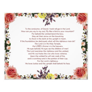 Psalm 11, Für den Dirigenten, von David; Fotodruck