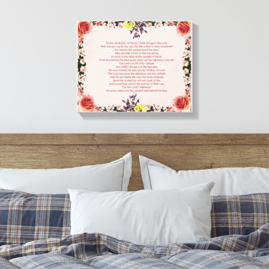 Psalm 11, Für den Dirigenten, von David; Leinwanddruck (Insitu (Schlafzimmer))