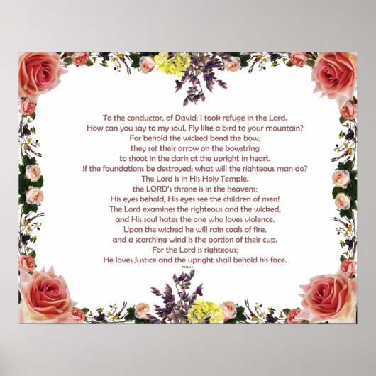 Psalm 11, Für den Dirigenten, von David; Poster (Vorne)