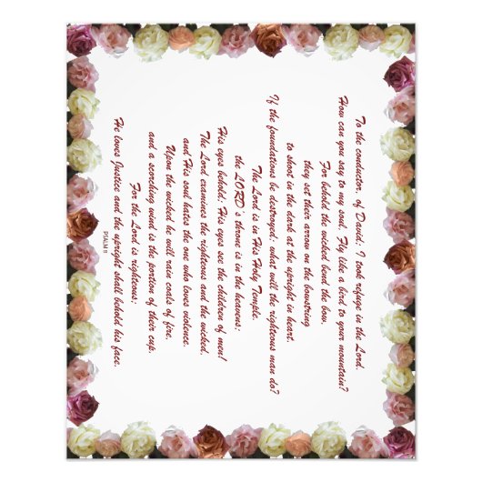 Psalm 11, Schrift, Bibelverse, Fotodruck (Vorne)