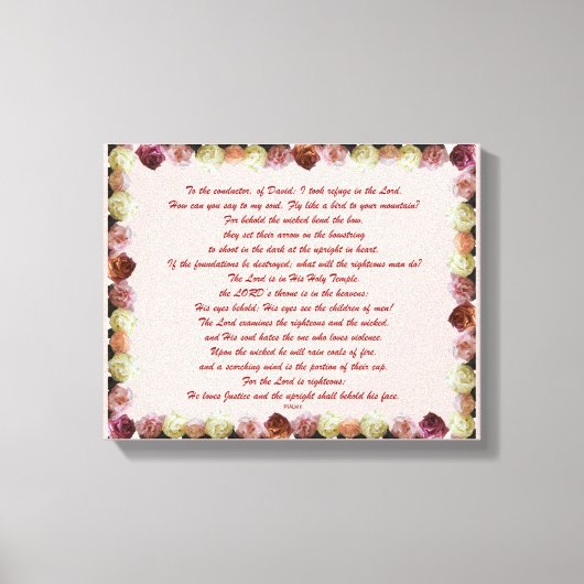 Psalm 11, Schrift, Bibelverse, Leinwanddruck (Vorderseite)