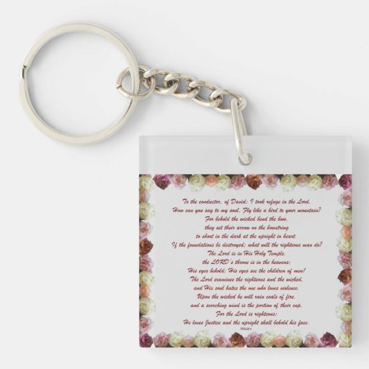 Psalm 11, Schrift, Bibelverse, Schlüsselanhänger (Vorderseite)