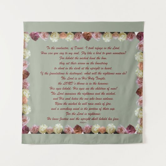 Psalm 11, Schrift, Bibelverse, Wandteppich (Vorderseite (Horizontal))