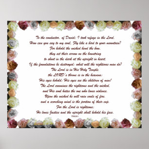 Psalm 11 Schrift Kunst - Vertrauen in den Herrn Poster