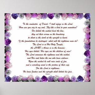 Psalm 11 Schrift Kunst - Vertrauen in den Herrn Poster