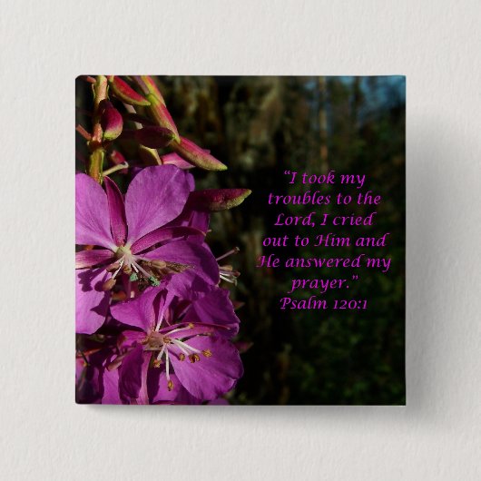Psalm-120:1, das Scripture-Blumen-Knopf anregt Button (Vorderseite)