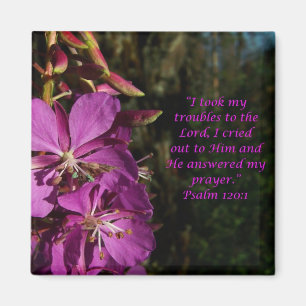 Psalm-120:1 Ermutigungs-lila Blumen-Magnet Magnet
