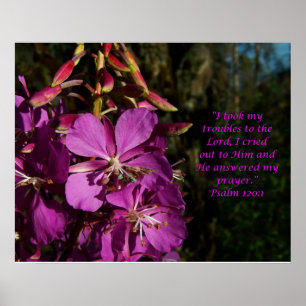 Psalm-120:1 Psalm des Ermutigungs-Blumen-Plakats Poster