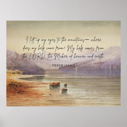 Psalm 121:1-2 Bibelverse Mauer Kunst Poster (Vorne)