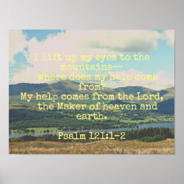 Psalm 121:1-2 Gebirge inspirierendes Bibelposter Poster