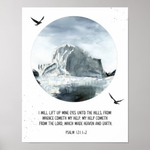 Psalm 121:1-2 Ich hob meine Augen auf, Bibelangebo Poster