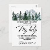 Psalm 121:1-2 Ich werde meine Augen hochheben Berg Postkarte (Vorne/Hinten)