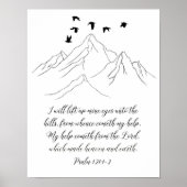 Psalm 121:1-2 Ich werde meine Augen, Schrift, erhe Poster (Vorne)