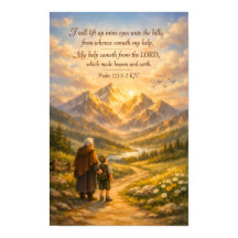 Psalm 121:1-2 KJV-Schriftplakat | Christliche Kuns