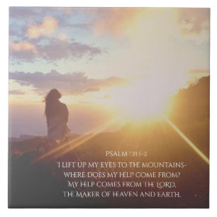 Psalm 121:1-2 Meine Hilfe kommt von der LORD Fliese