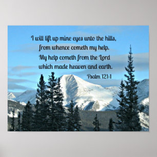 Psalm 121:1 Ich werde meine Augen hochheben... Poster