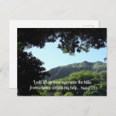 Psalm 121:1 Ich werde meine Augen zu den Postkarte (Vorne/Hinten)