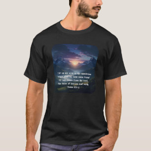 Psalm 121 Bergsonnenaufgang Christlich Glaube Hoff T-Shirt