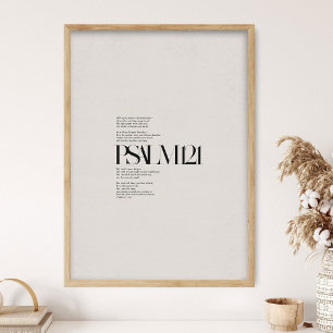 Psalm 121, Bibelvers, moderne Bibel, Heilige Schri Poster