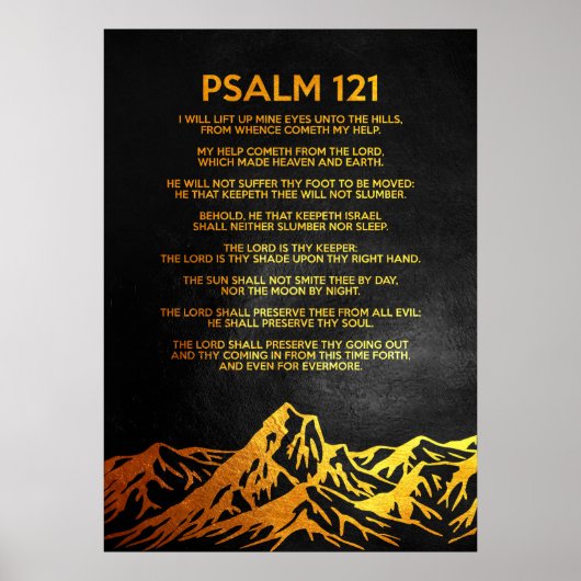 Psalm 121 Bibelverse Poster (Vorne)
