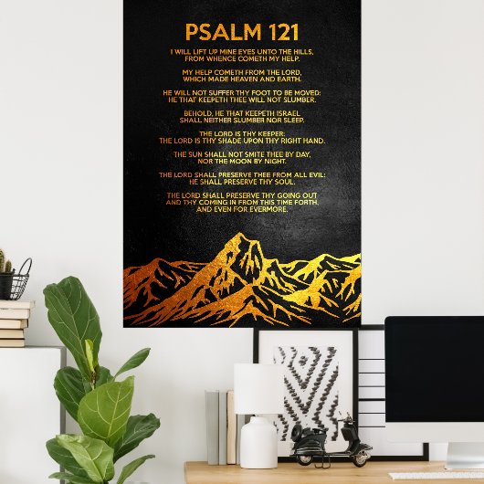 Psalm 121 Bibelverse Poster (Heimbüro)