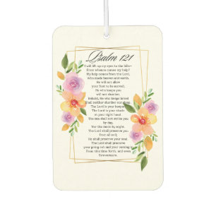 Psalm 121 Geometrischer Rahmen für Blumen Autolufterfrischer