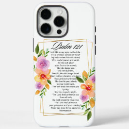 Psalm 121 Geometrischer Rahmen für Blumen iPhone 16 Pro Max Hülle