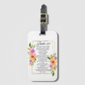 Psalm 121 Geometrischer Rahmen für Blumen Gepäckanhänger (Vorderseite Vertikal)