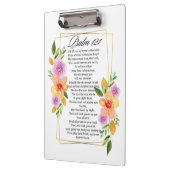 Psalm 121 Geometrischer Rahmen für Blumen Klemmbrett (Links)