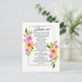 Psalm 121 Geometrischer Rahmen für Blumen Postkarte (Stehend Vorderseite)