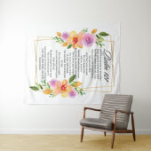 Psalm 121 Geometrischer Rahmen für Blumen Wandteppich (Beispiel (Horizontal))