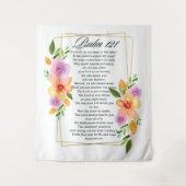 Psalm 121 Geometrischer Rahmen für Blumen Wandteppich (Vorderseite)