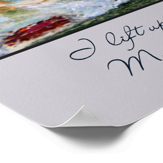 Psalm 121 Ich hob die Augen zur Landschaft der Hüg Poster (Ecke)