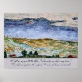 Psalm 121 Ich hob die Augen zur Landschaft der Hüg Poster (Vorne)