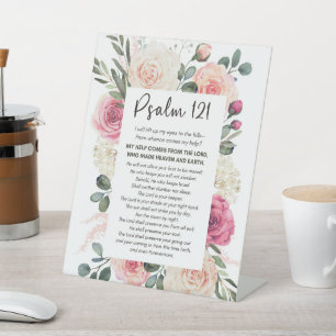Psalm 121 Ich werde meine Augen erheben Florale Bi Sockelschild