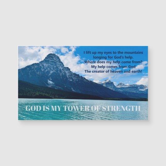 Psalm 121 Inspirational Mountain Lake Photo Magnet (Vorderseite)