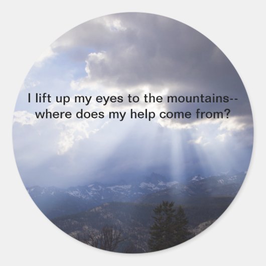Psalm 121 runder aufkleber (Vorderseite)
