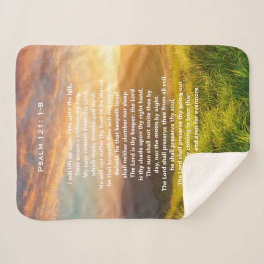 Psalm 121 Schrift Sherpa Blanket Sherpadecke (Vorderseite (Horizontal))