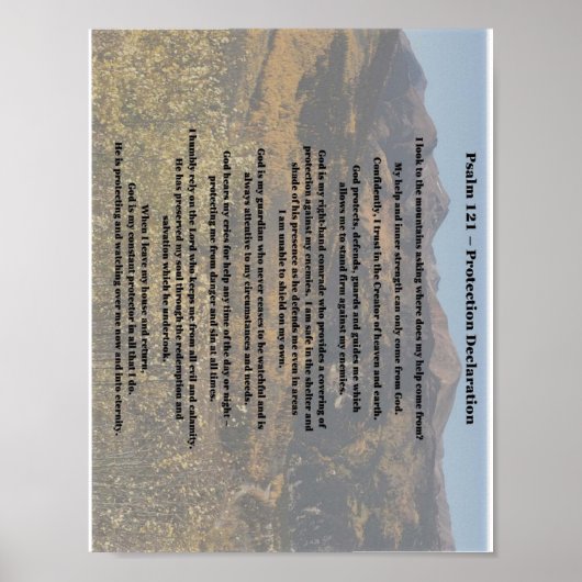 Psalm 121 Schutzerklärung Poster (Vorne)