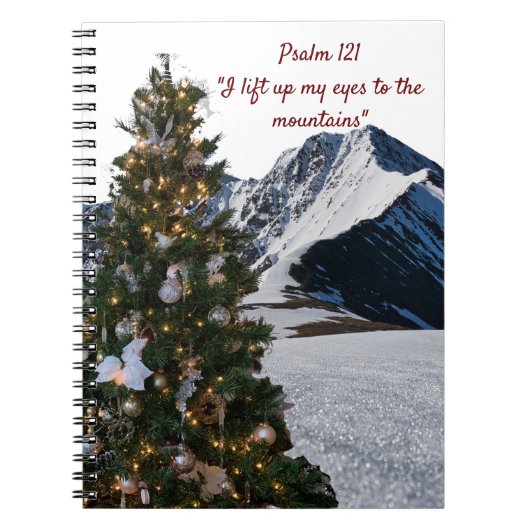 Psalm 121 Weihnachtsbaumgebirge Notebook Notizblock (Vorderseite)